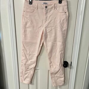 d. jeans Pink Ankle Cropped Jeans with Distressed Details